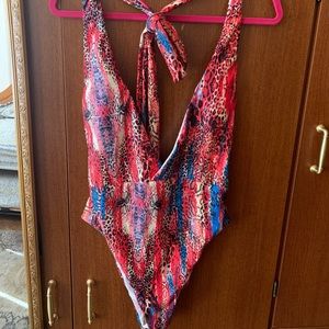Matte collection animal print bathing suit